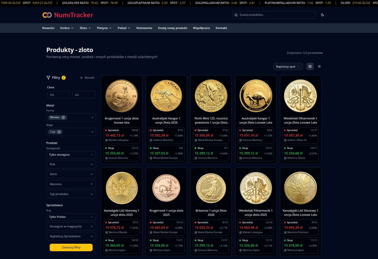 Katalog produktów z opcjami filtrowania i sortowania