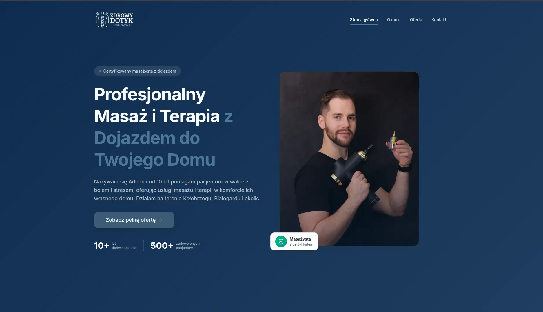 Strona główna - Zdrowy Dotyk - Hero sekcja